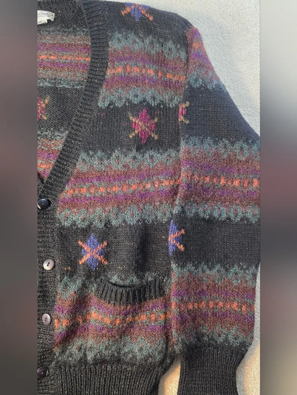 Vintage Tricots St. Raphael Cardigan Sweater New Wool Nordic Academia Mens XL